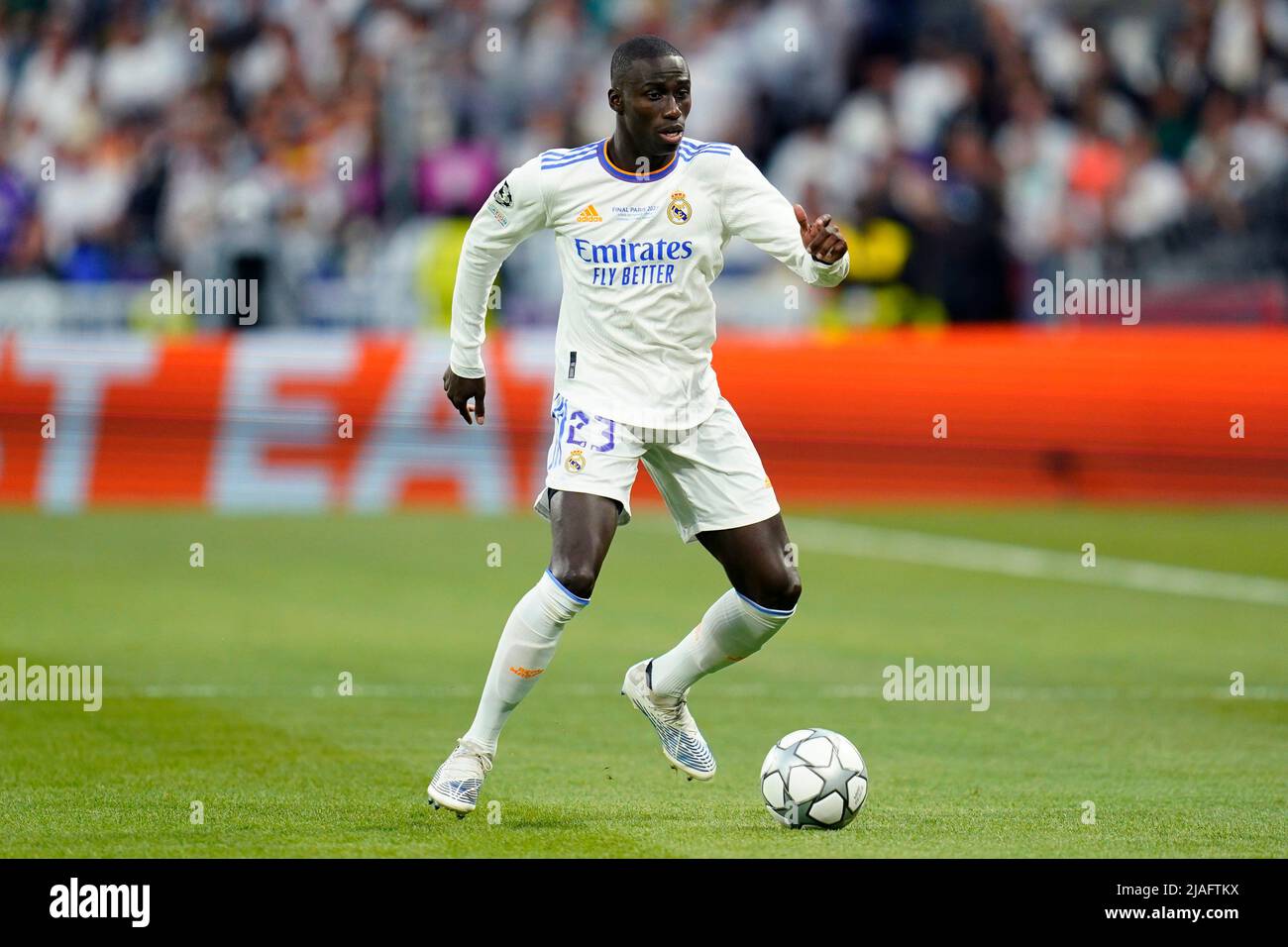 Ferland Mendy of Real Madrid during the UEFA Champions League Final match between Liverpool FC and Real Madrid played at Stade de France on May 28, 2022 in Paris, France. (Photo / Magma) Stock Photo