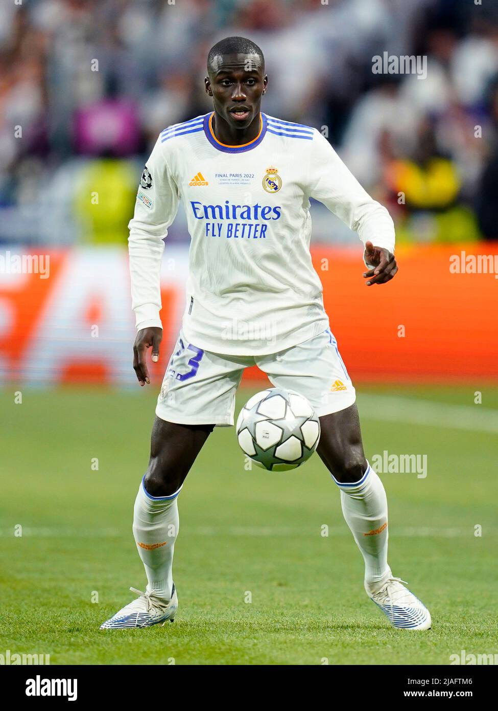 Ferland Mendy of Real Madrid during the UEFA Champions League Final match between Liverpool FC and Real Madrid played at Stade de France on May 28, 2022 in Paris, France. (Photo / Magma) Stock Photo