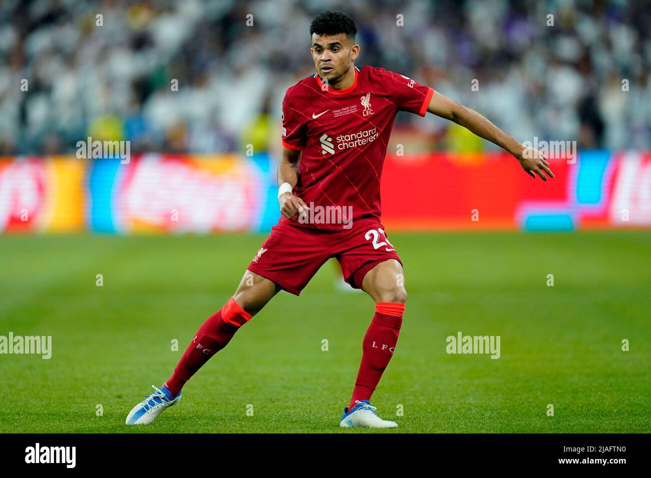 Luis Diaz of Liverpool FC during the UEFA Champions League Final match between Liverpool FC and Real Madrid played at Stade de France on May 28, 2022 in Paris, France. (Photo / Magma) Stock Photo