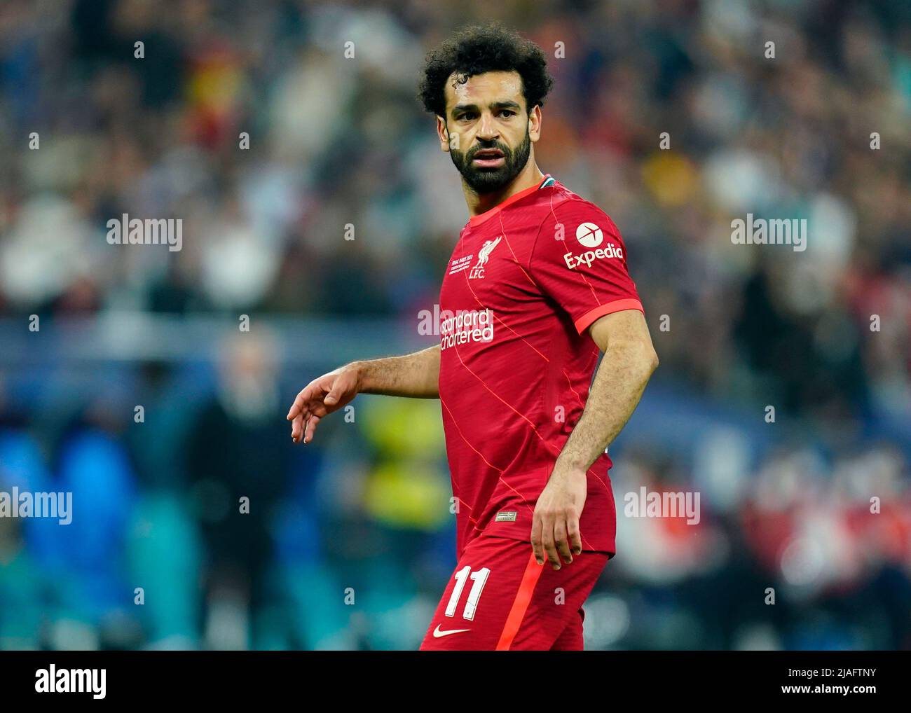 Mohamed Salah of Liverpool FC during the UEFA Champions League Final match between Liverpool FC and Real Madrid played at Stade de France on May 28, 2022 in Paris, France. (Photo / Magma) Stock Photo