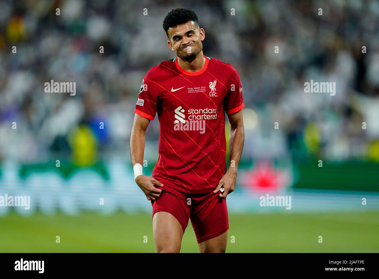 Luis Diaz of Liverpool FC during the UEFA Champions League Final match between Liverpool FC and Real Madrid played at Stade de France on May 28, 2022 in Paris, France. (Photo / Magma) Stock Photo