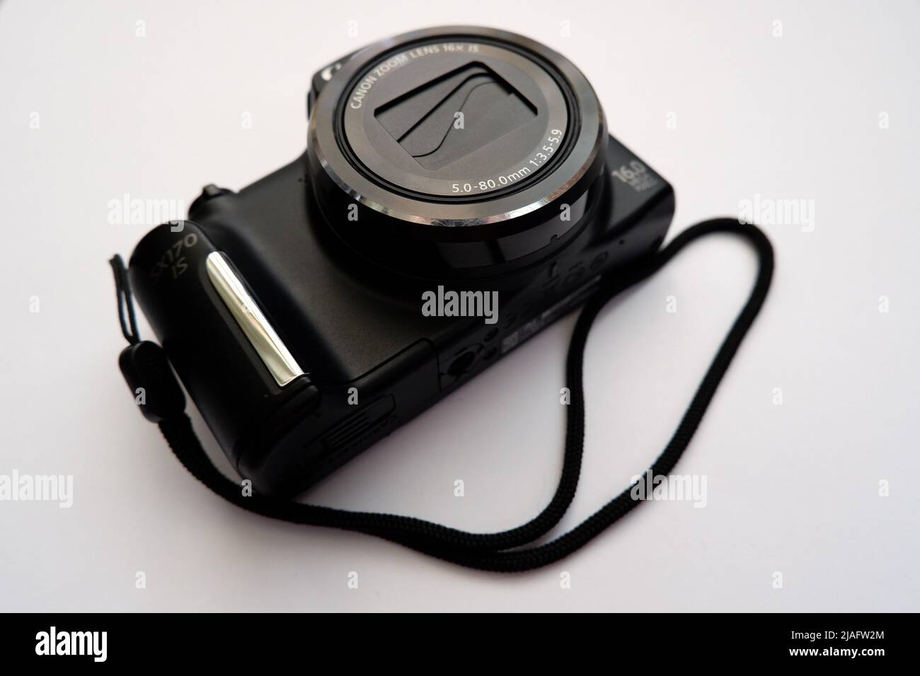 Ryazan, Russia - August 30, 2021: Canon compact digital camera.  Canon PowerShot SX170IS Digital Camera Stock Photo