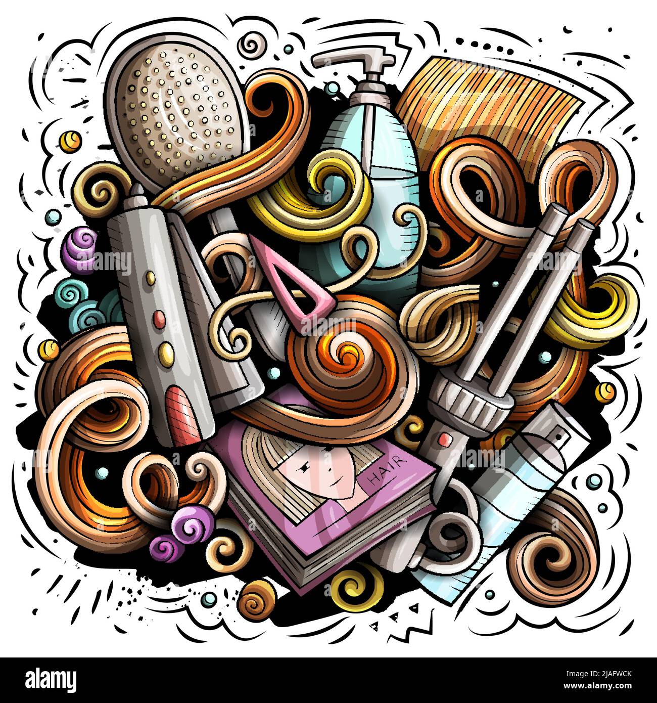 Hair Salon cartoon vector illustration Stock Vector