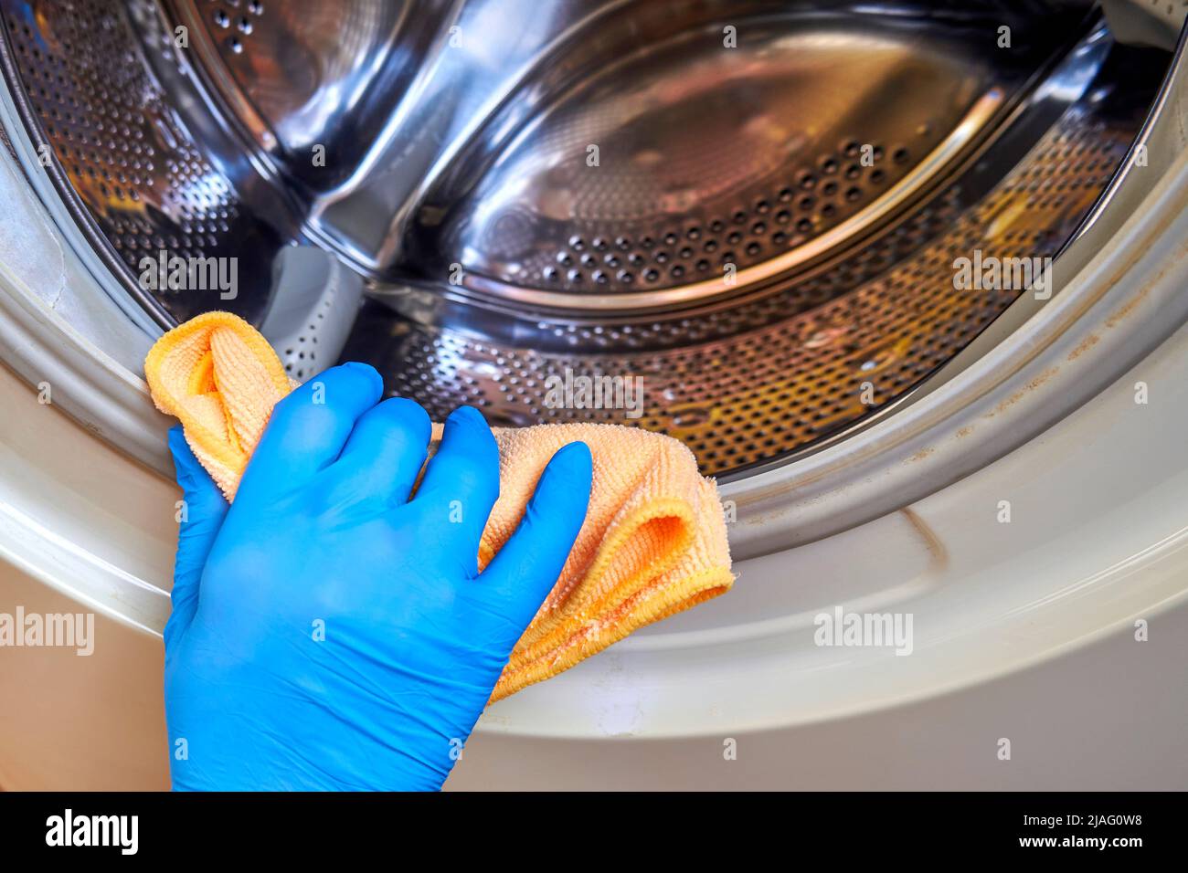 Caring for your washing machine at home Stock Photo