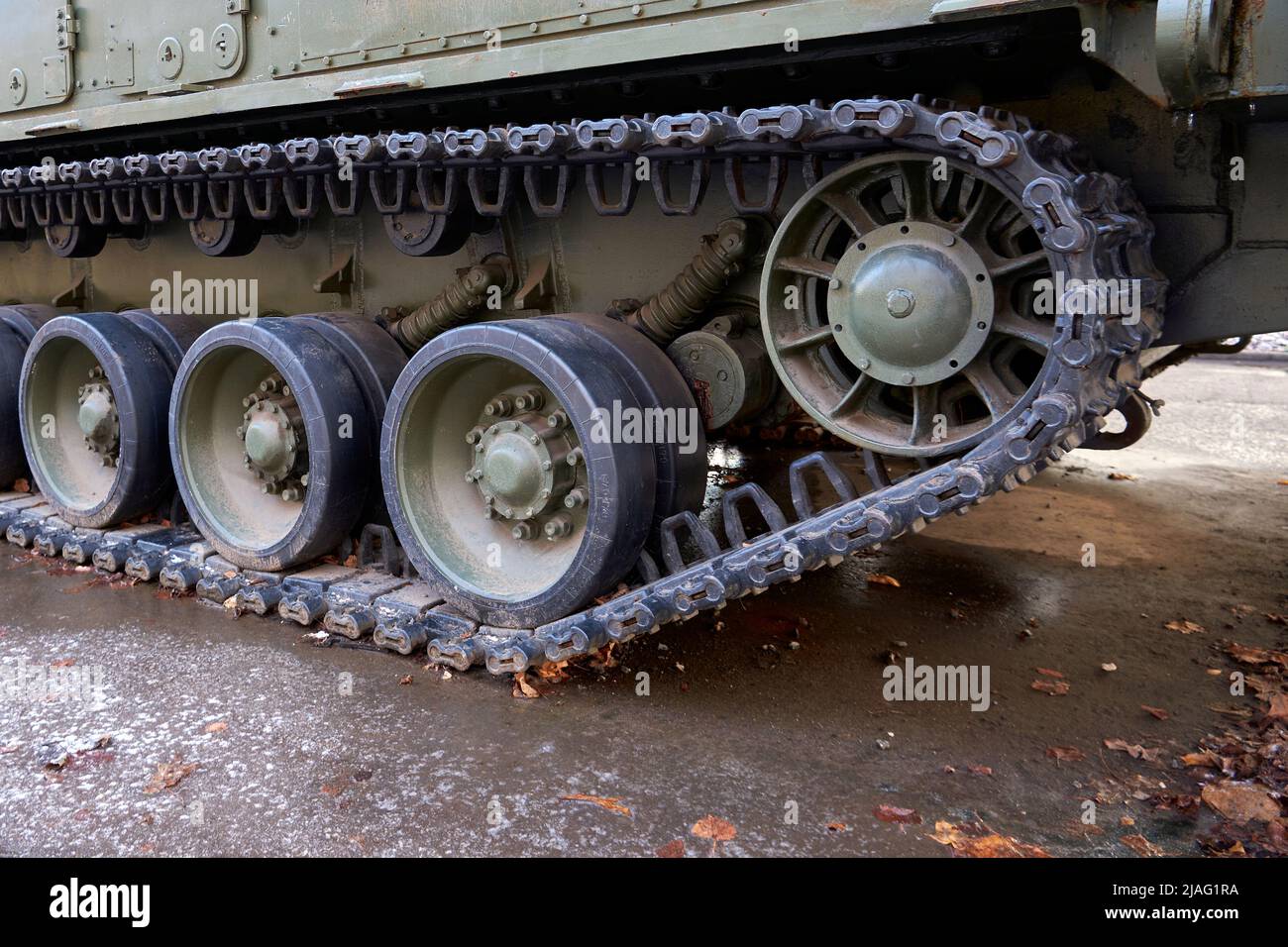 Military tank tracks close up view Stock Photo Alamy
