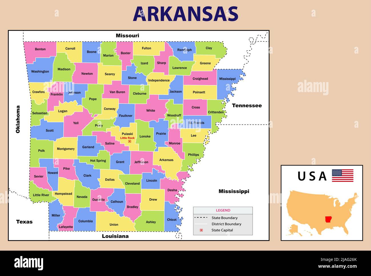 Marion Boundary Stock Vector Images Alamy Political Map Of Arkansas Highlight Arkansas Map On India Map With A Boundary Line Arkansas Political Map 2JAG26K