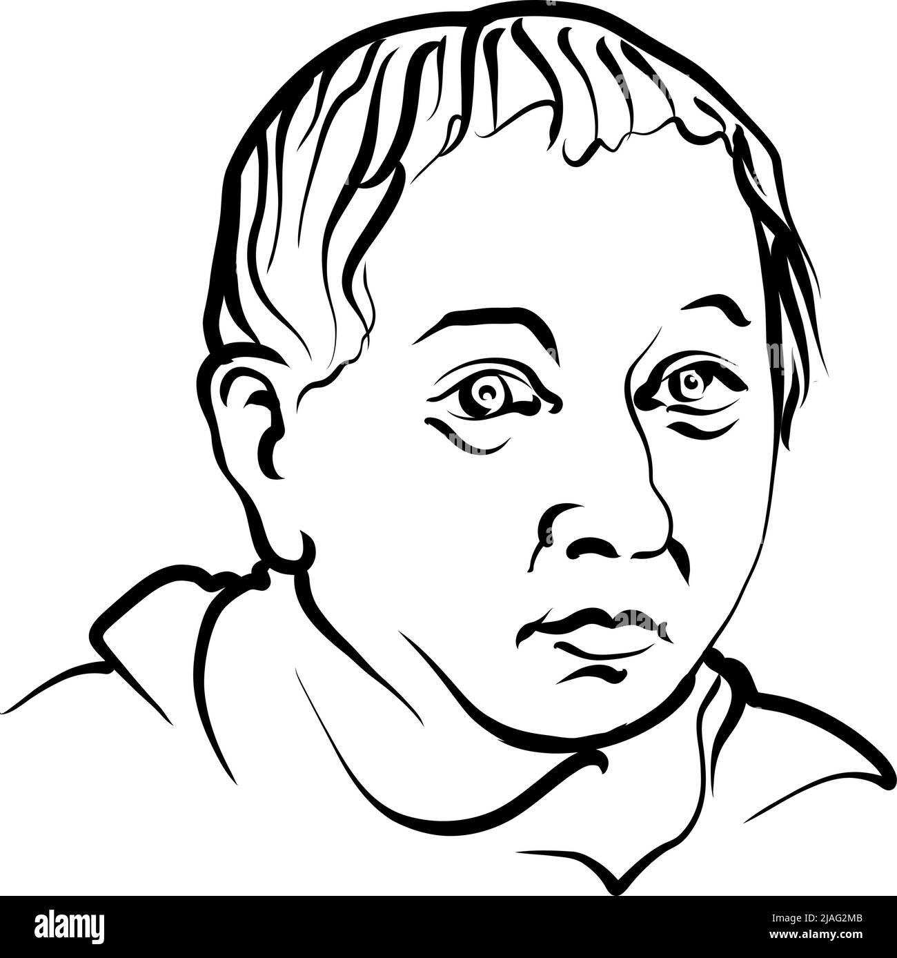 Bonaventura Francesco Cavalieri modern vector drawing. Hand-drawn outline sketch by artist Knut Hebstreit. Drawing for use on any marketing project an Stock Vector