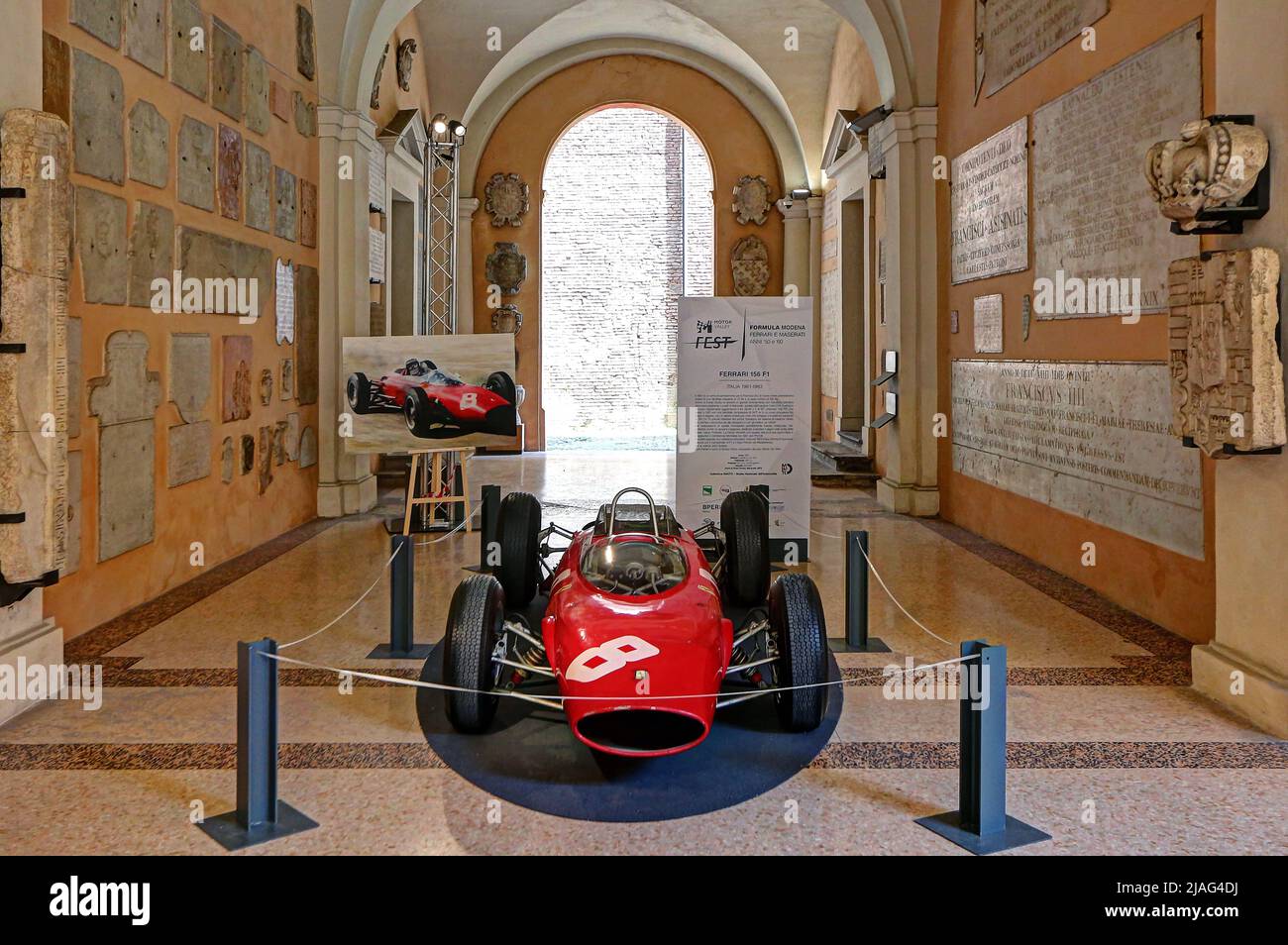Modena, Italy, may 2022, Motor Valley exibition, Ferrari 156 F1 formula 1, vintage car in the Estense museum Stock Photo