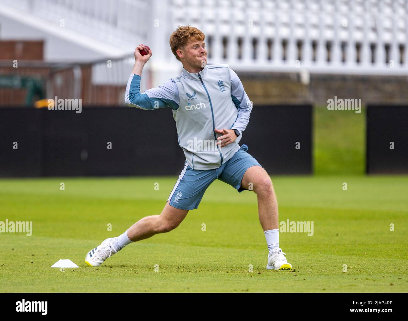 England's Ollie Pope during a nets session at Lord's Cricket Ground