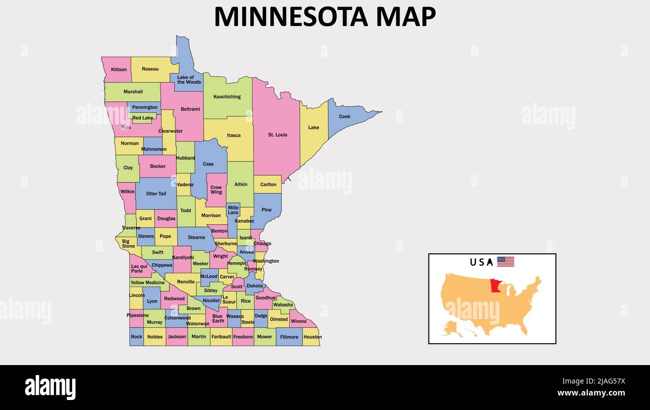 Minnesota Map. District map of Minnesota in 2020. District map of ...