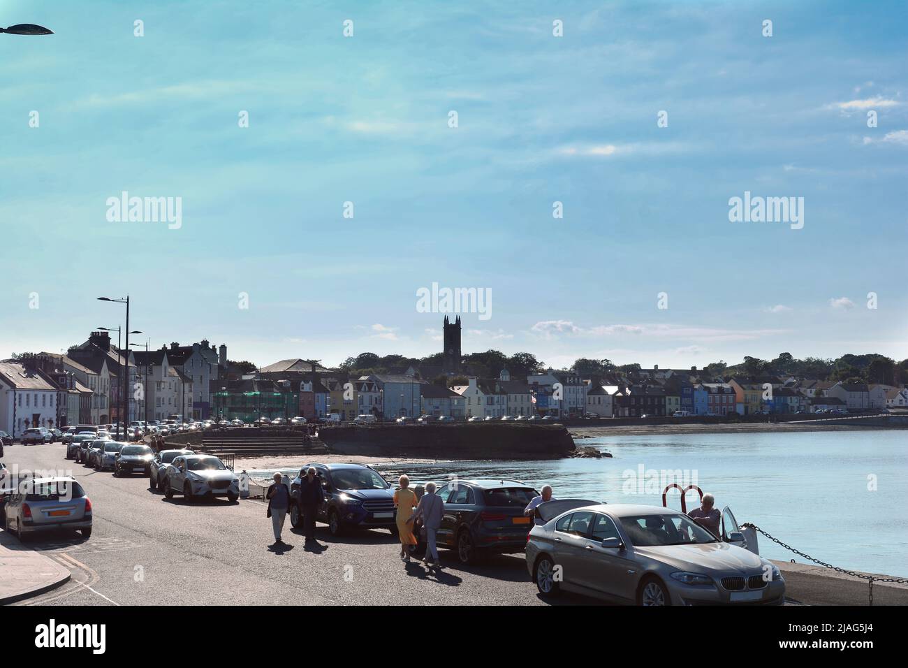 View of the coast along  Donaghadee from the seafront promenade, Northern Ireland,United Kingdom Stock Photo