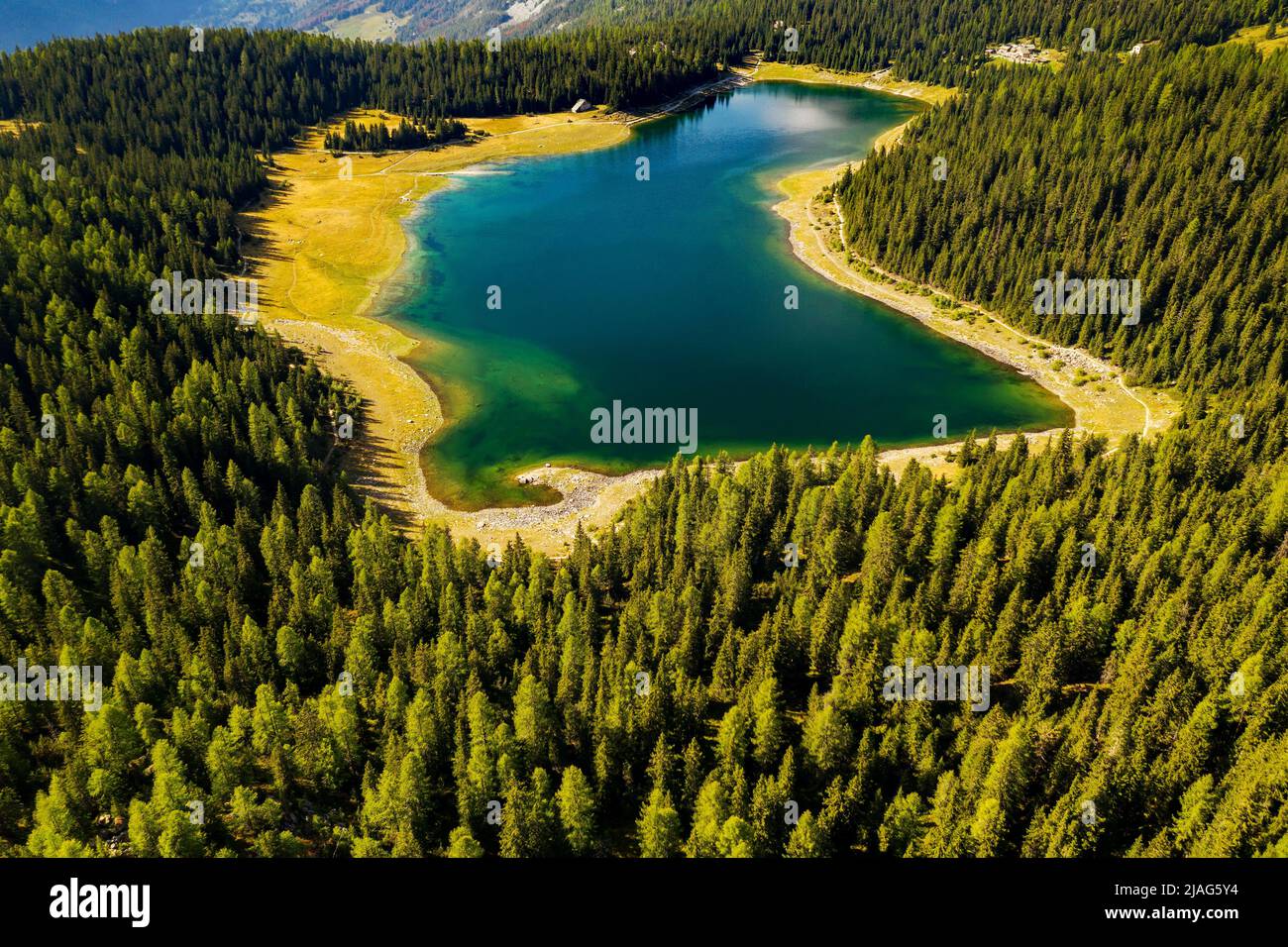 Valmalenco (IT), Aerial view of the lake Palù Stock Photo