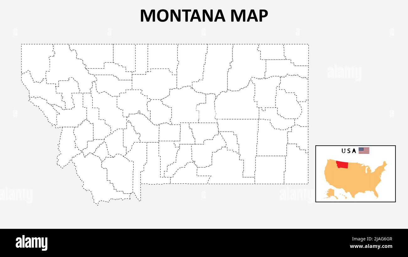 Montana Map. State and district map of Montana. Political map of ...