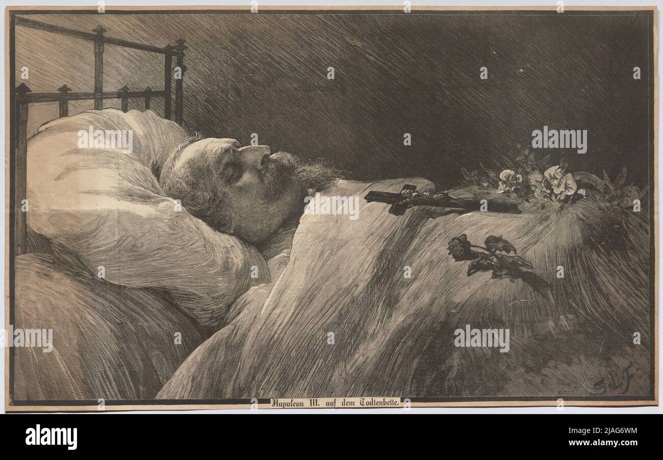 Napoleon III. on the dead bed. ". Napoleon III on the death bed (from
