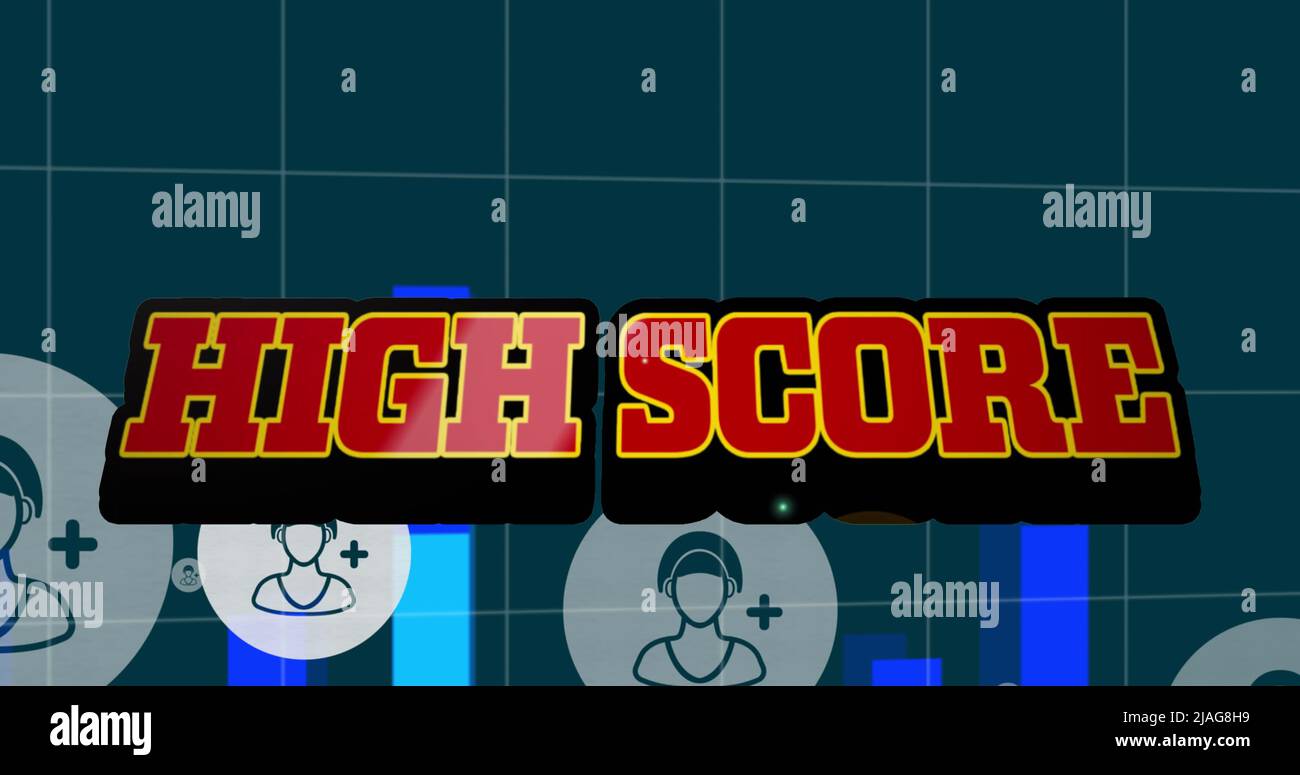 Image of high score in digital abstract space with user icons Stock ...