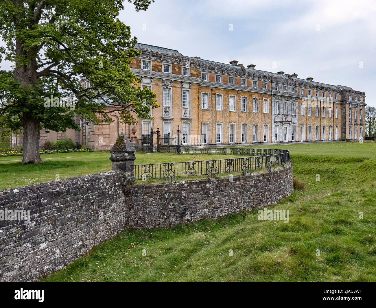 The exterior of Petworth House in West Sussex, United Kingdom. Petworth