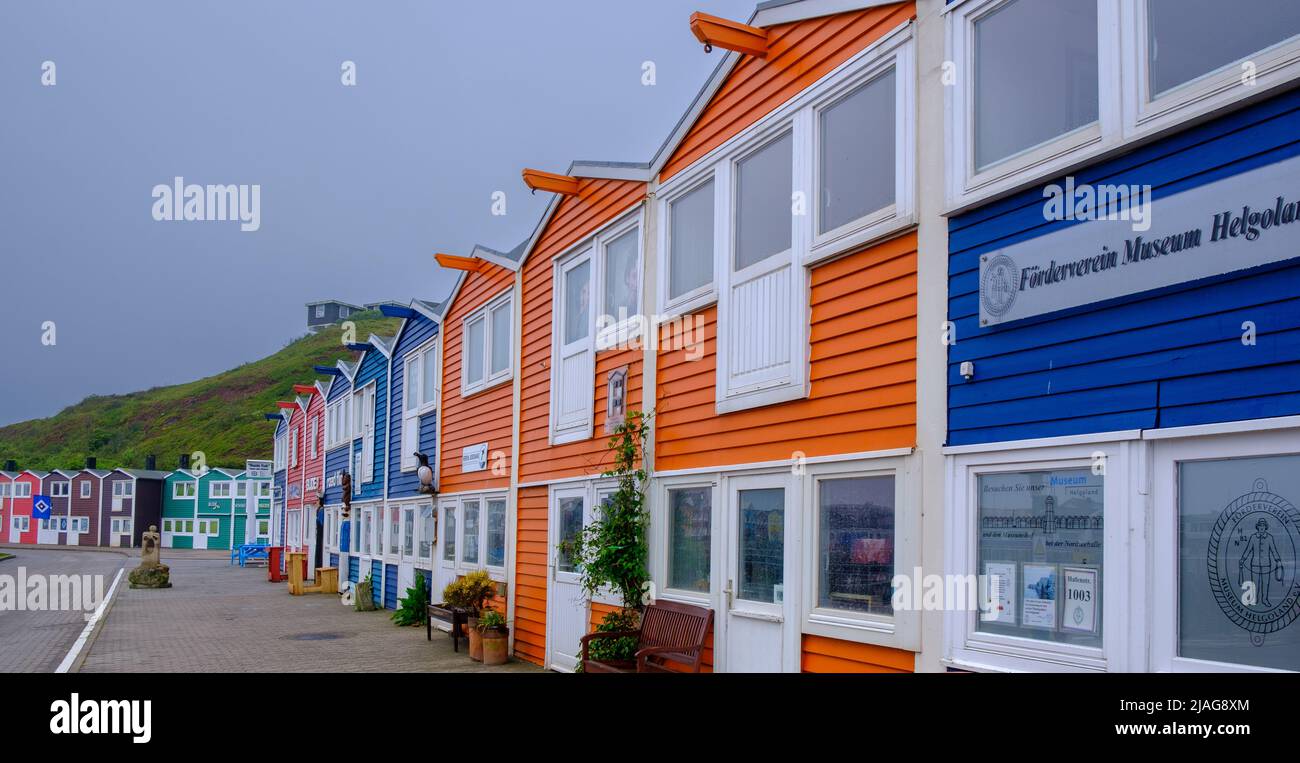 Harbour of German island of Helgoland Stock Photo
