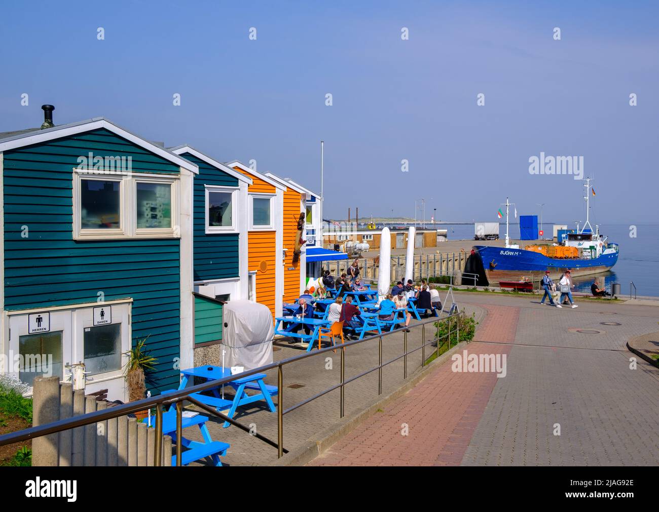 Harbour of German island of Helgoland Stock Photo
