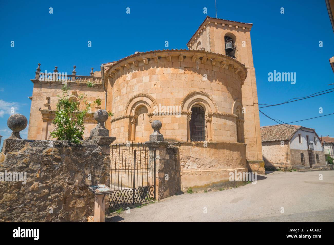San Juan church. Cerezo de Arriba, Segovia province, Castilla Leon, Spain. Stock Photo