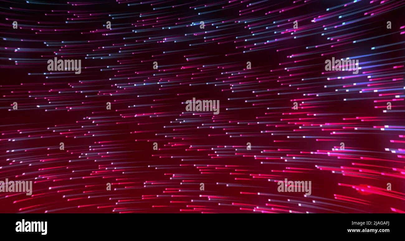 Image of pink, blue and red lights moving on black background. colour