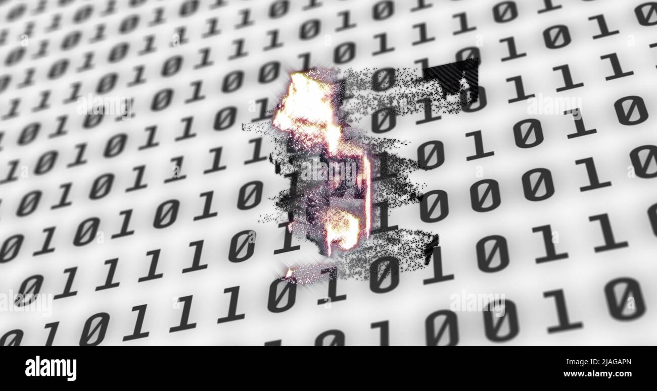Image of nft text over binary coding. global business, finances, connections and digital interface concept digitally generated image. Stock Photo