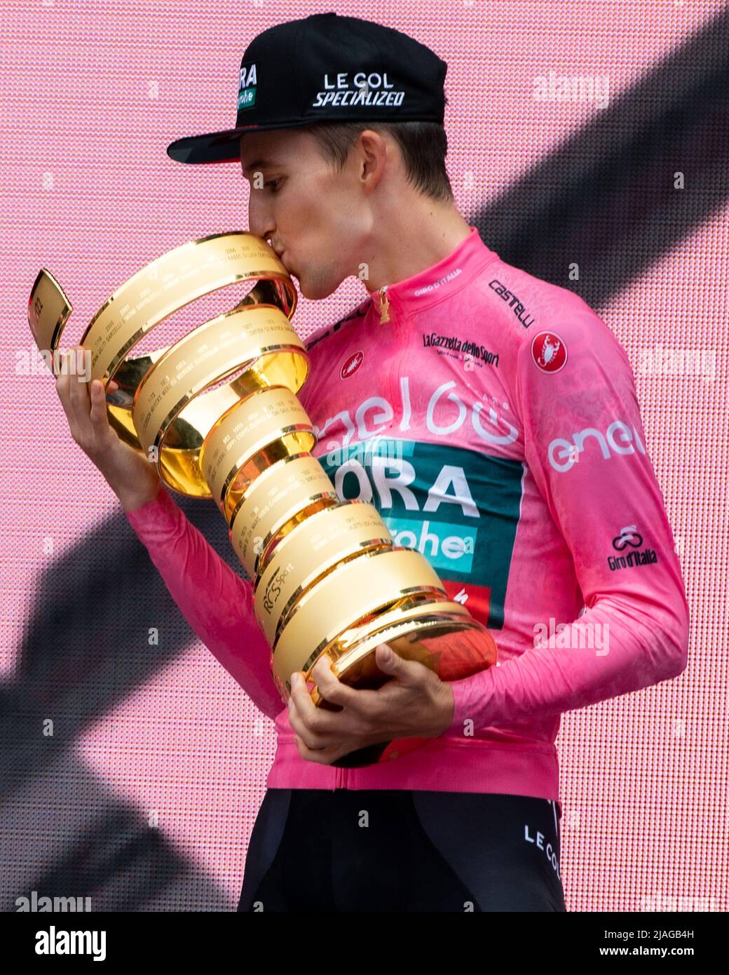 Italy, Verona, May 29, 2022, Jai Hindley, winner of the Giro 2022  during  2022 Giro d'Italia - Stage 21 - Verona - Verona  - Giro d'Italia. (Credit Image: © Silvia Colombo/LPS via ZUMA Press Wire) Stock Photo