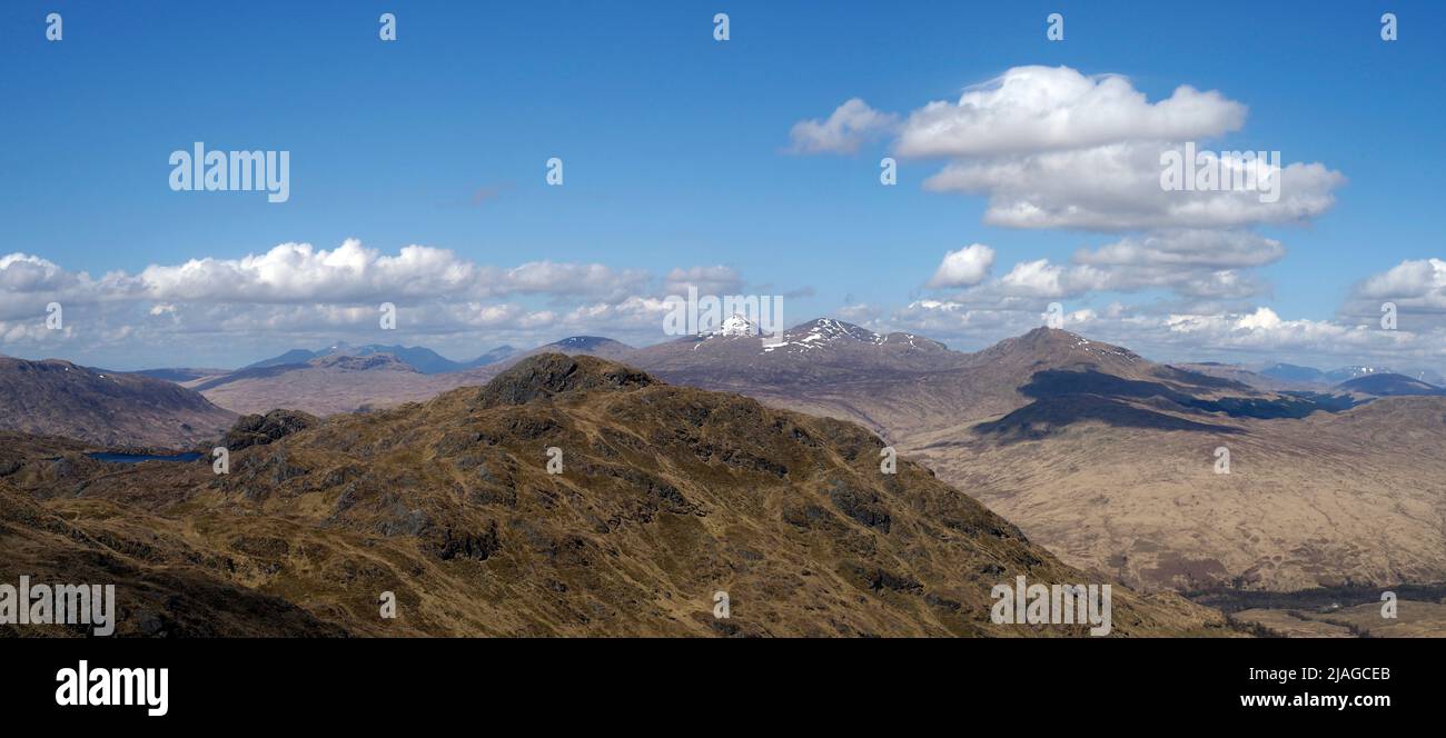 view from Meall nan Tarmachain, Trossachs, Scotland Stock Photo