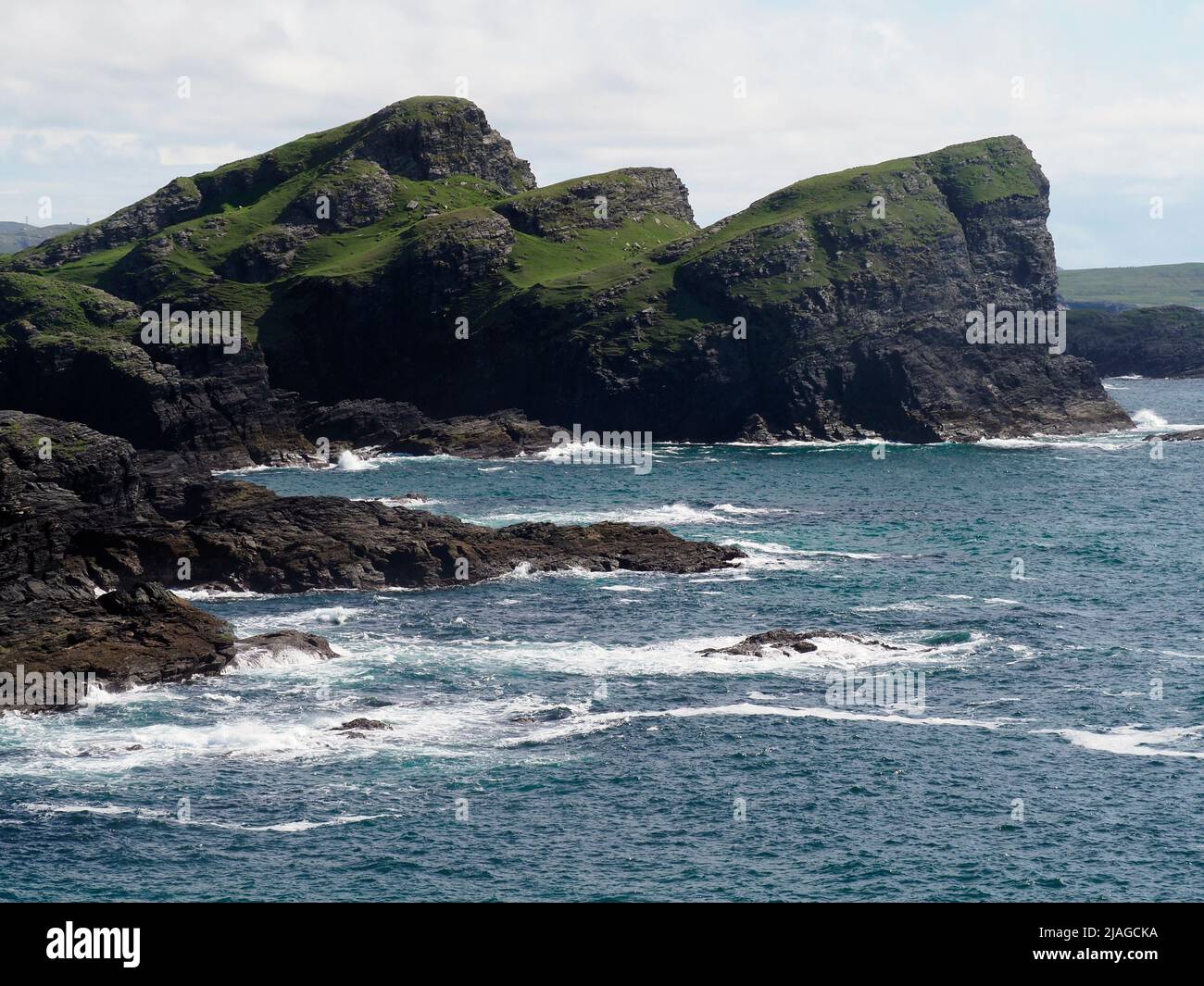 Dun Bheolain from Eilean Mor, western Islay, Scotland Stock Photo