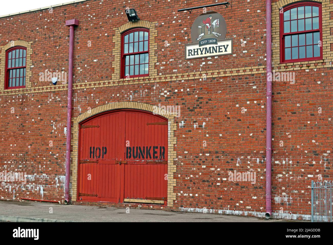 Rhymney Brewery Hop Bunker & offices -Thomas Industrial Estate, Gilchrist, Blaenavon, Pontypool , South Wales, UK, NP4 9RL Stock Photo