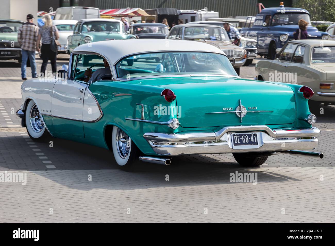 1956 Oldsmobile 98 DHC Holiday Coupé classic car at Rosmalen, The Netherlands - May 10, 2015 Stock Photo