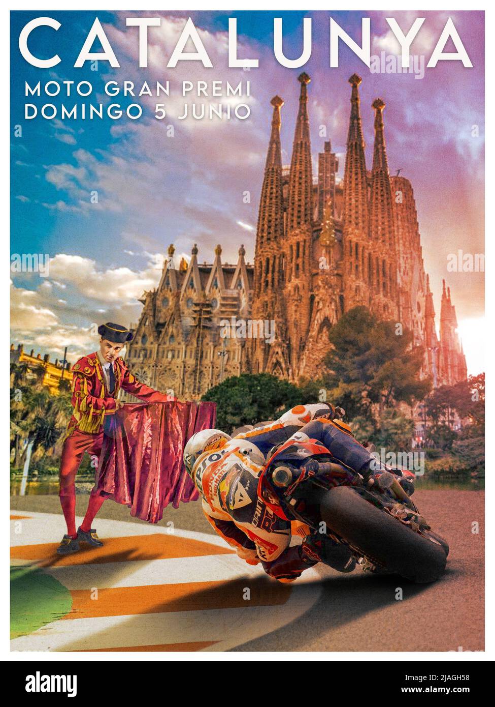 Catalunya Moto GP 2022 Race Weekend Poster Stock Photo