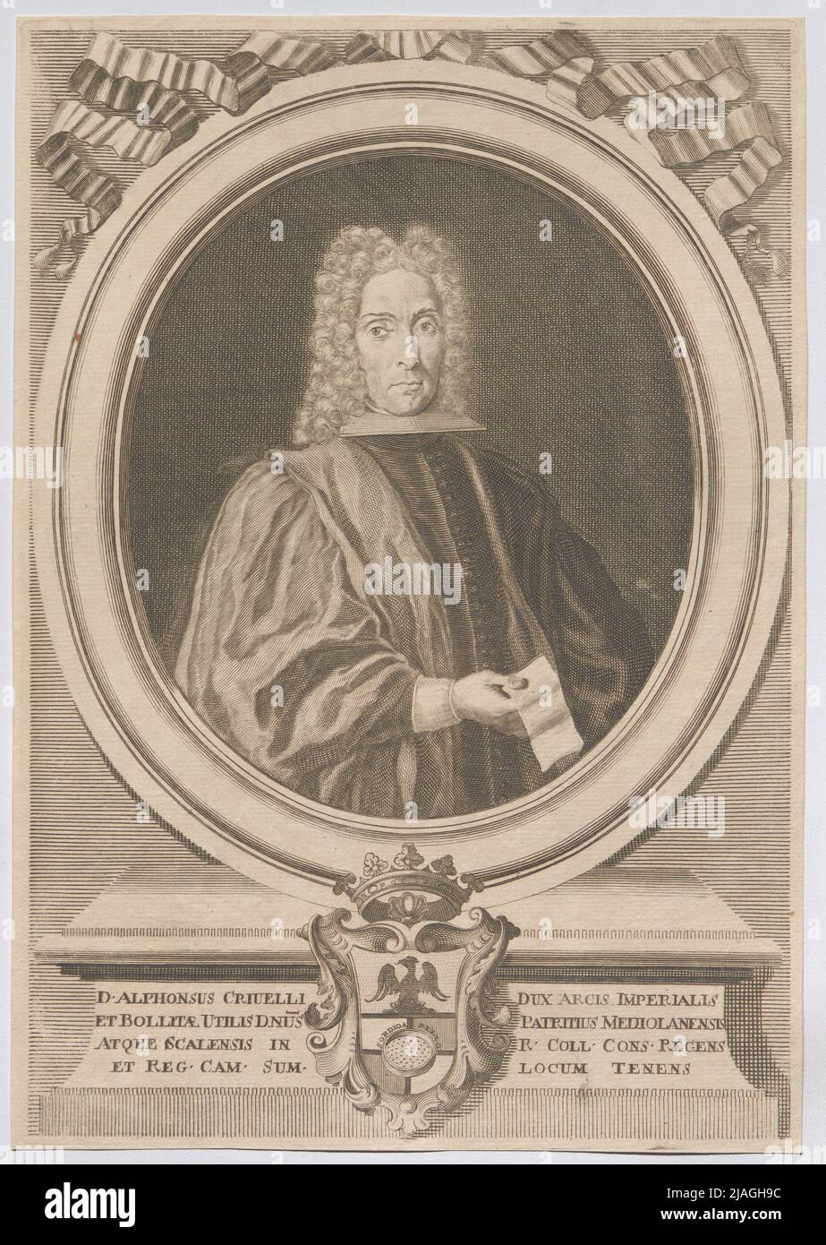 D'Alphonsus Criuelli Leader Captain Imperial and Bollitae useful Dnus Patrich Milan and Scalply in R. coli. Cons. Regent and Reg. (...) '. Herzog D'Alphonsus Civelli, Mailänder Patrizier. Unknown Stock Photo