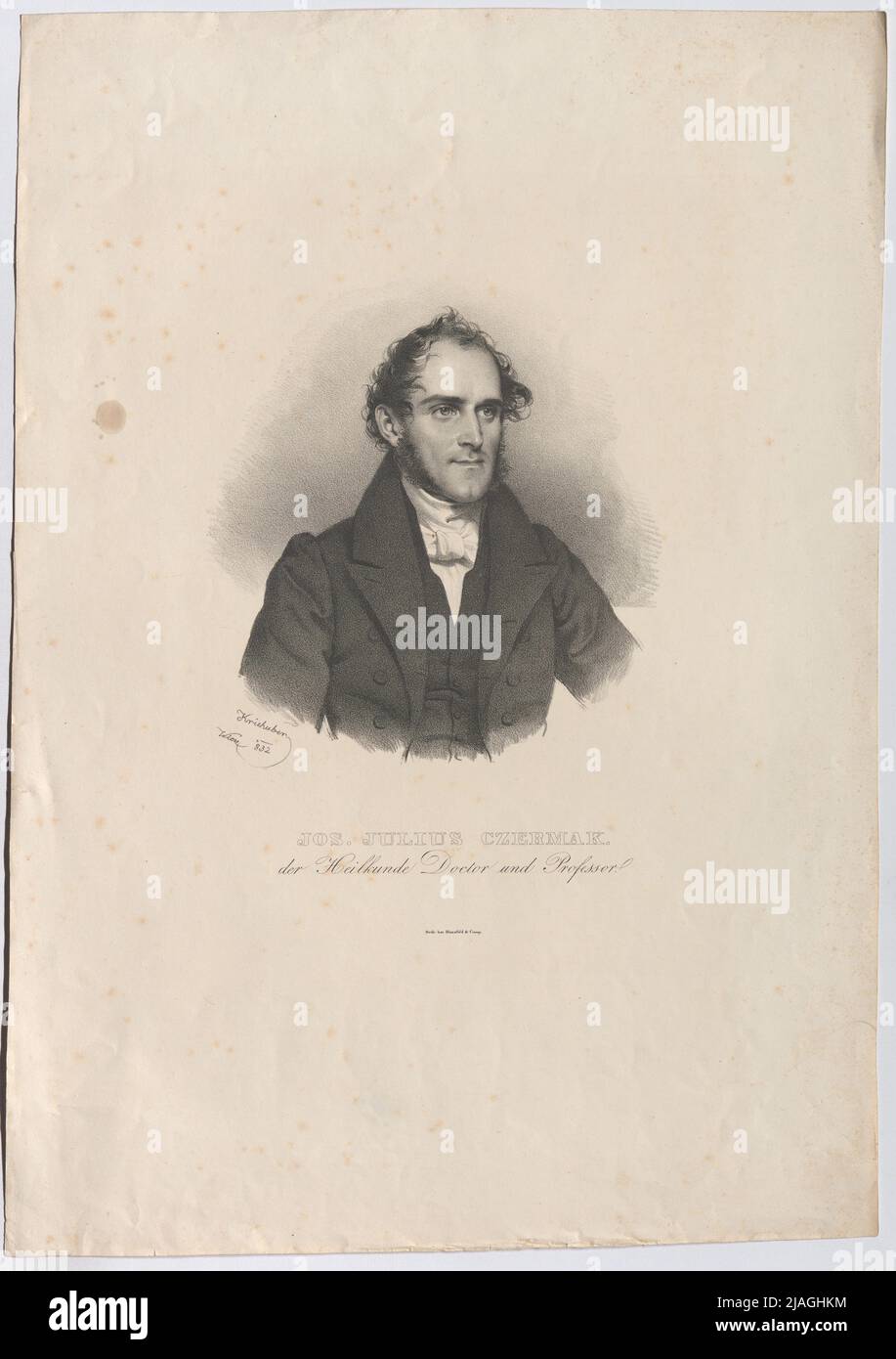 Jos. Julius Czermak. The medicine doctor and professor '. Josef Julius Czermak, doctor of medicine and professor. Josef Kriehuber (1800-1876), lithographer Stock Photo