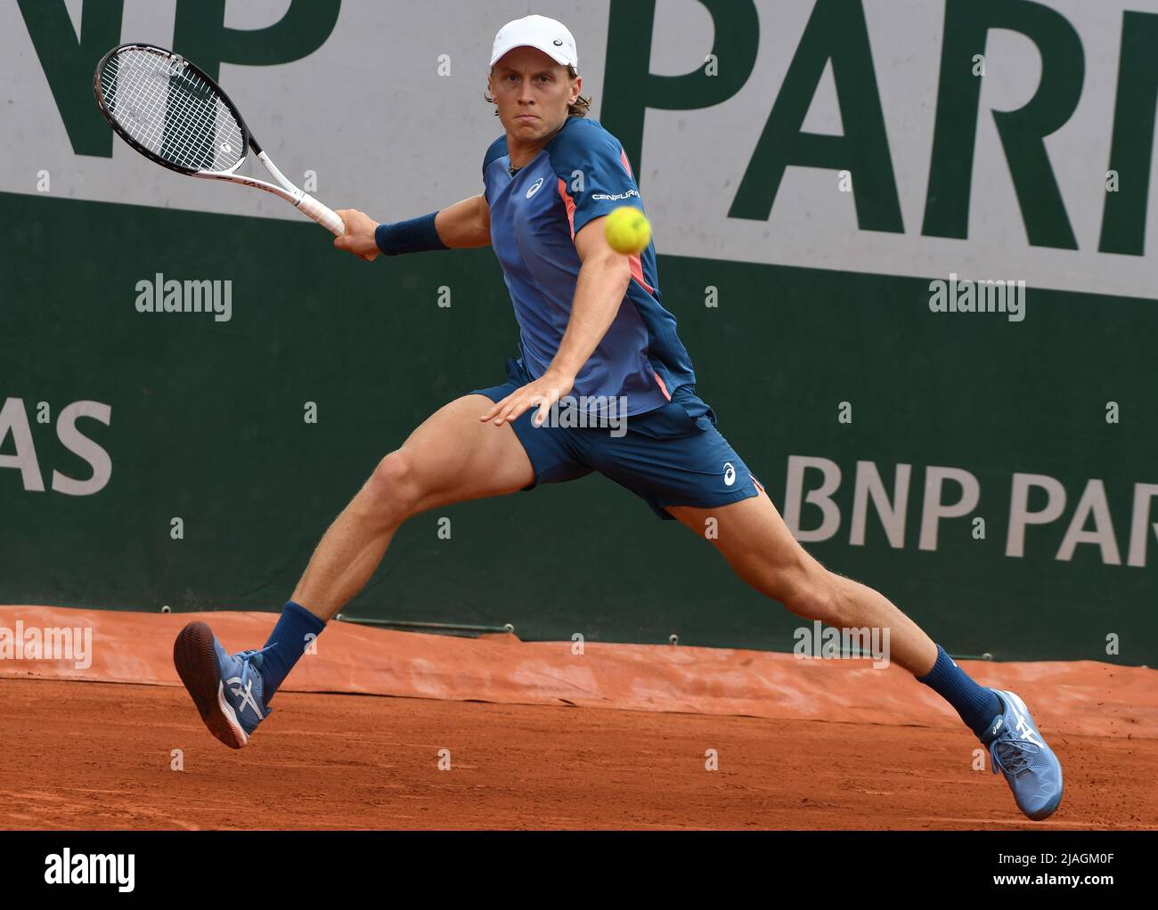 French Tennis Championship "Roland Garros" 2022. Second round. Finnish  tennis player Emil Ruusuvuori during a match