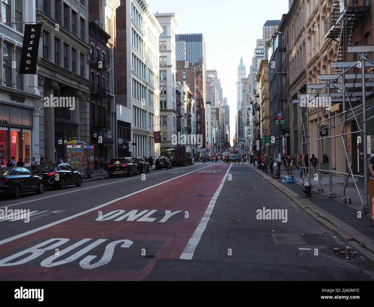 Daytime image of the bus lane on Broadway Stock Photo Alamy