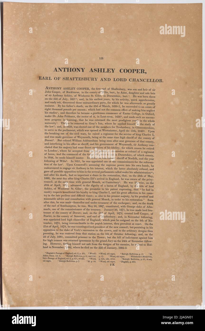 Anthony Ashley Cooper, Earl of Shaftesbury and Lord Chancellor