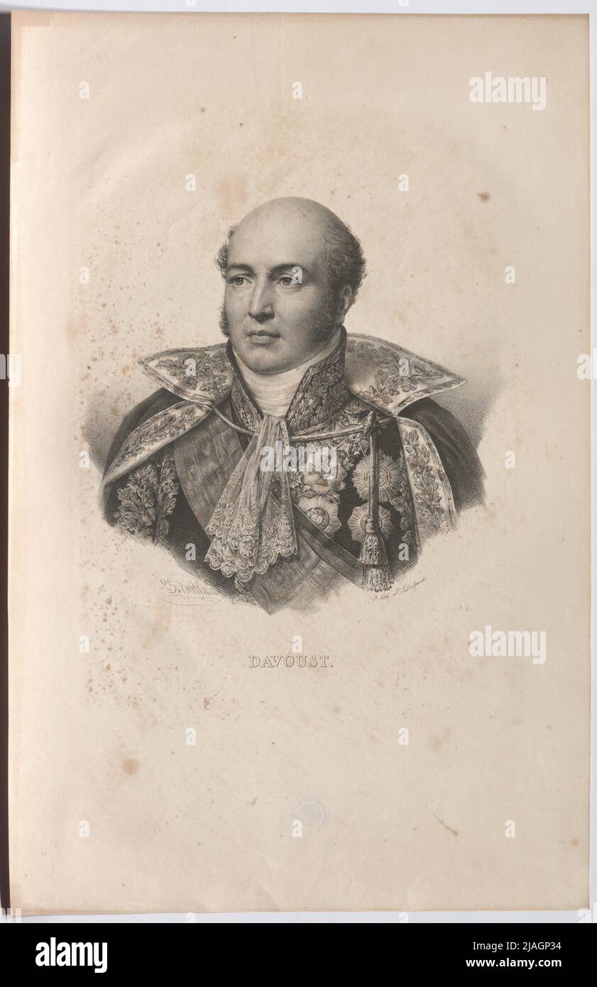 Marschall Davoust. Francois Seraphin Delpech (1778—1825), lithographer, after: Zephirin Felix Jean Marius Belliard (1798—1861), artist Stock Photo