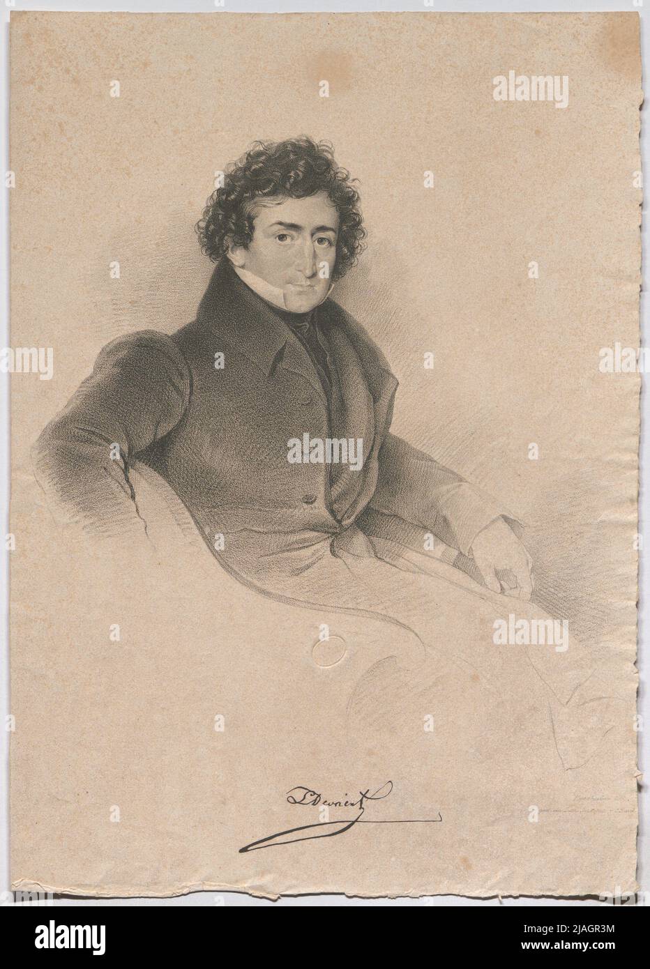 Ludwig Devrient. Josef Kriehuber (1800-1876), Lithographer, Johann Rauh (1803-1863), printer Stock Photo