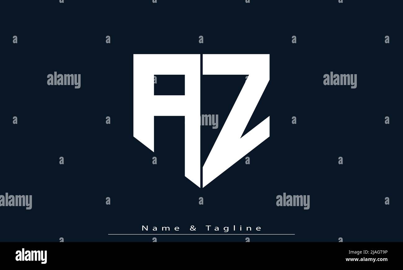 Alphabet letters Initials Monogram logo AZ, ZA Stock Vector