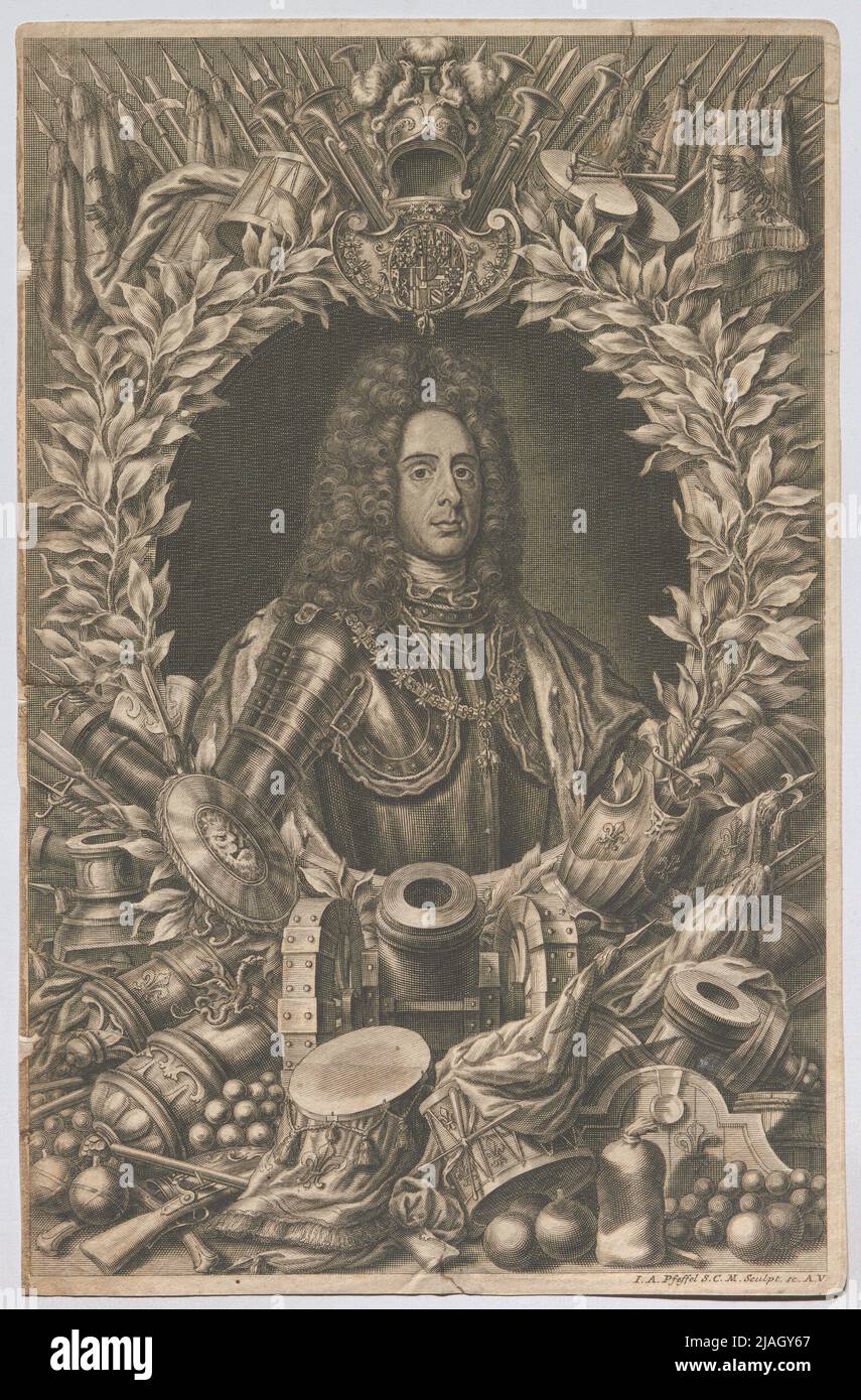 Prince Eugen of Savoy. Johann Andreas d. Ä. Pfeffel (1674-1748), Copper Engraver Stock Photo