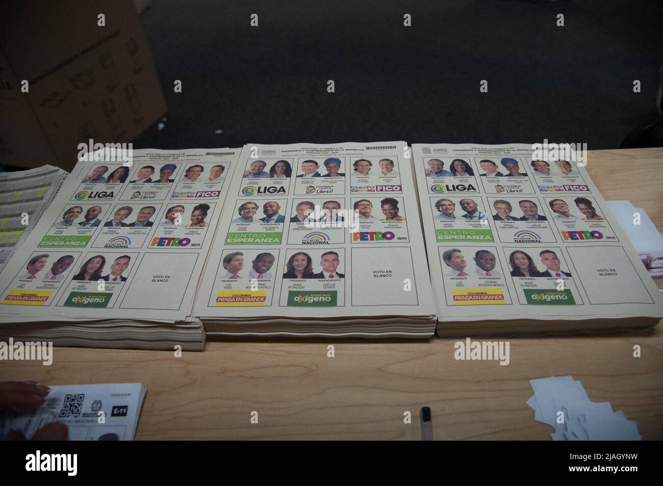 A View Of Colombia's Presidential Election Ballots During The 2022 ...