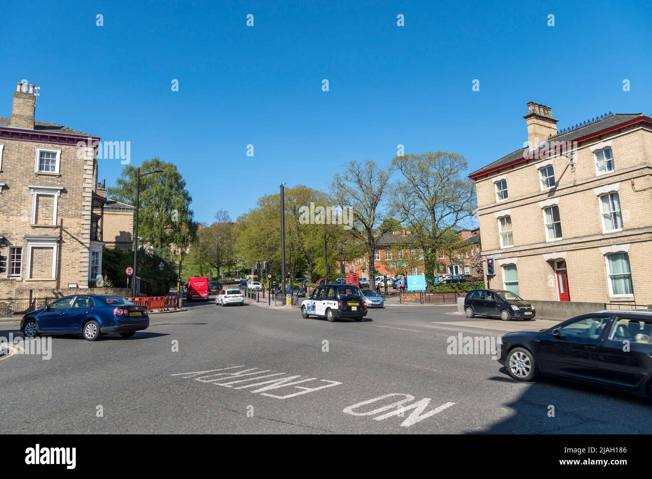 Five way junction Lincoln city main thoroughfare 2022 Stock Photo