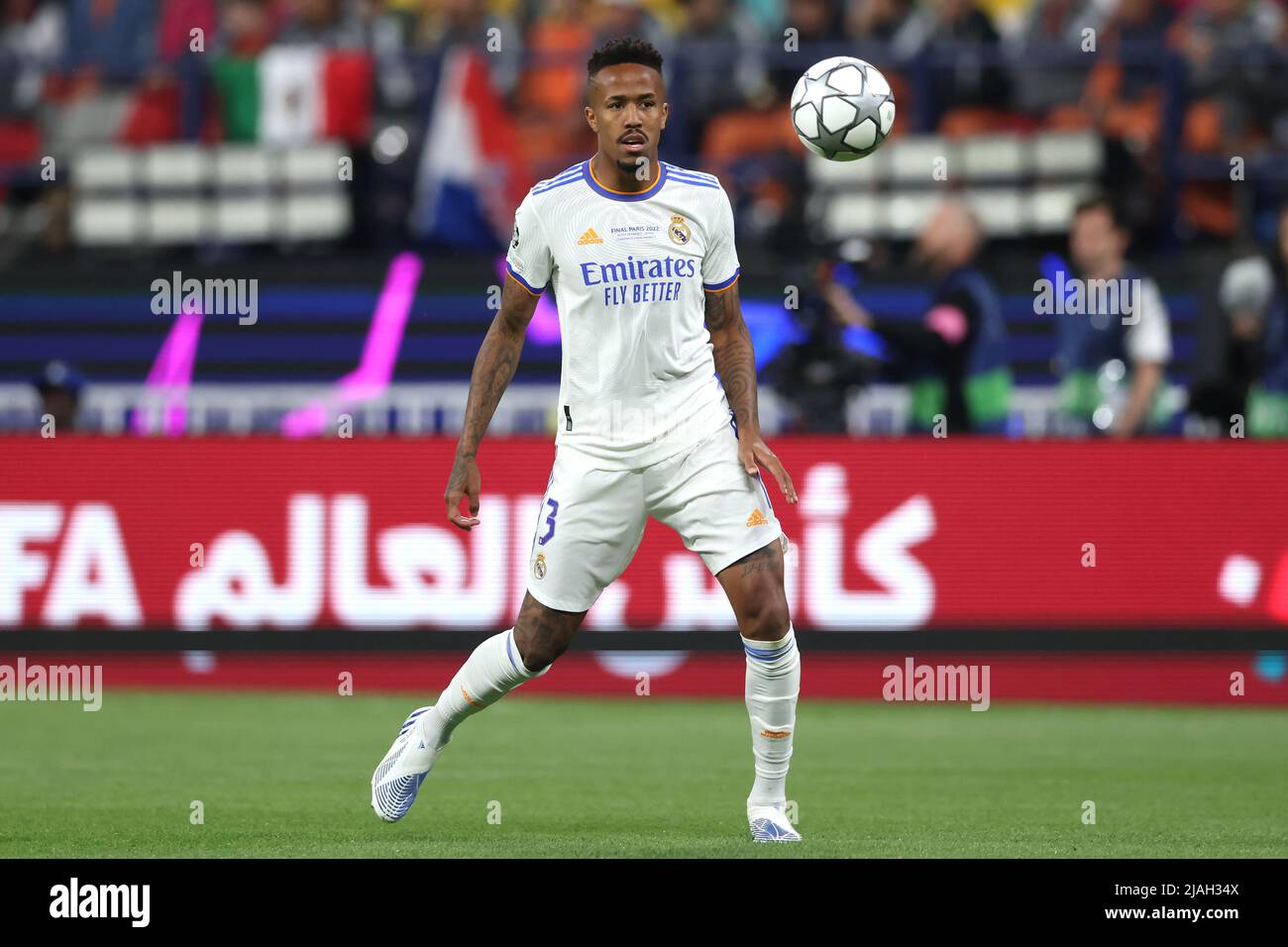 Paris, France, 28th May 2022. Eder Militao of Real Madrid during the UEFA Champions League match at Stade de France, Paris. Picture credit should read: Jonathan Moscrop / Sportimage Stock Photo