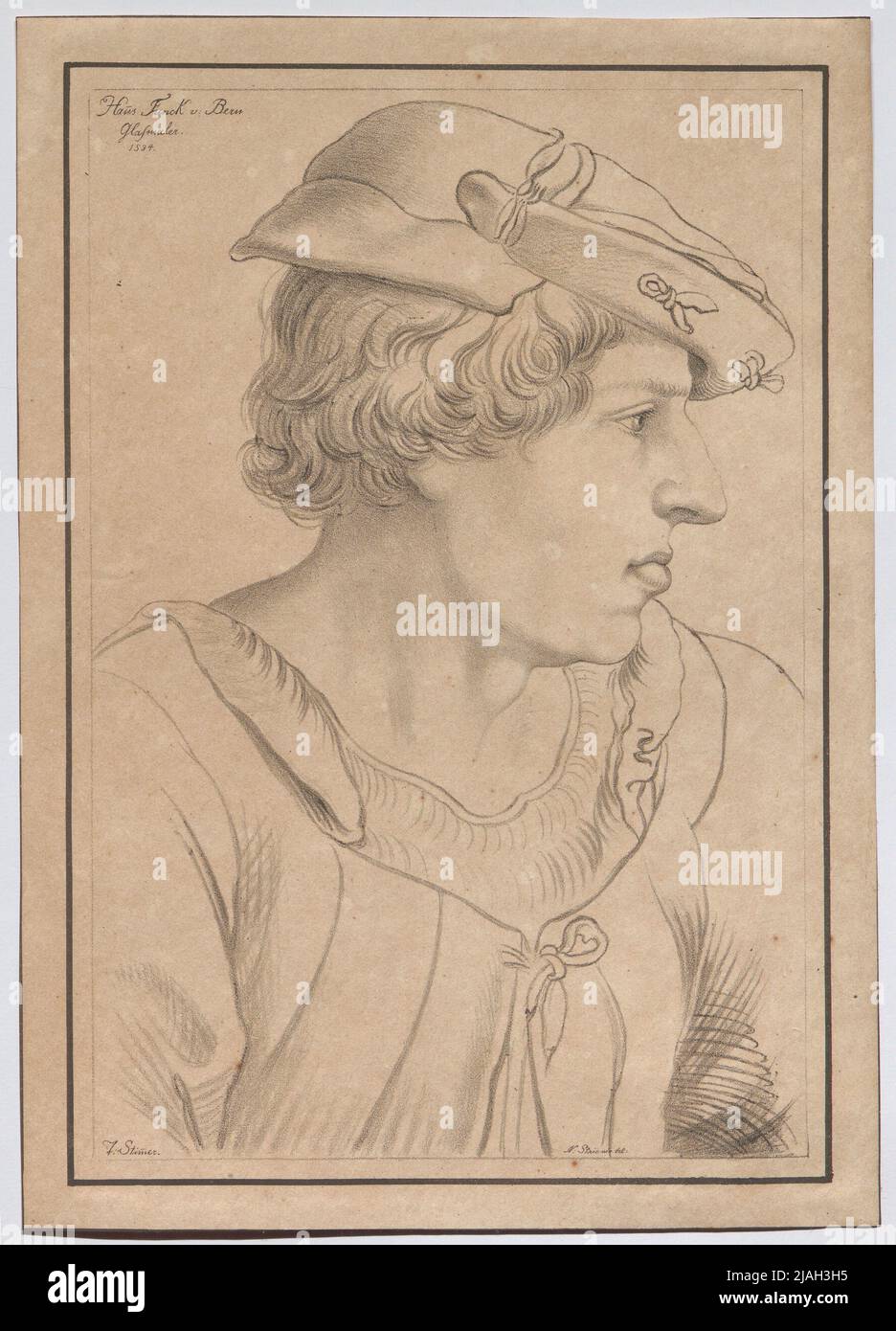 Hans Funck v. Bern glass painter 1534 '. Hans Funck von Bern, glass painter. Johann Nepomuk Franz Xaver Strixner (1782-1855), artist Stock Photo