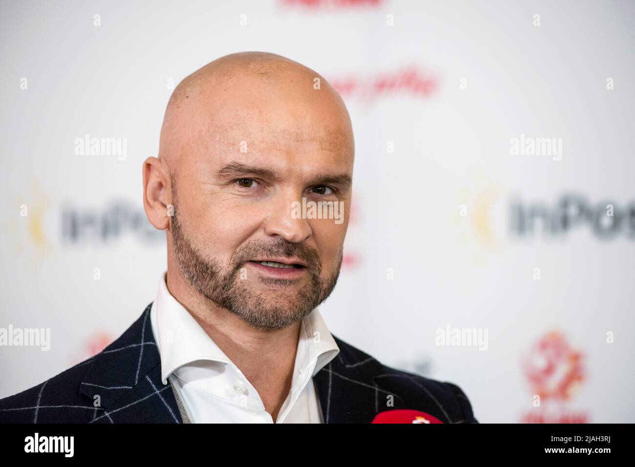 Rafal Brzoska, the president of InPost is seen during the press ...