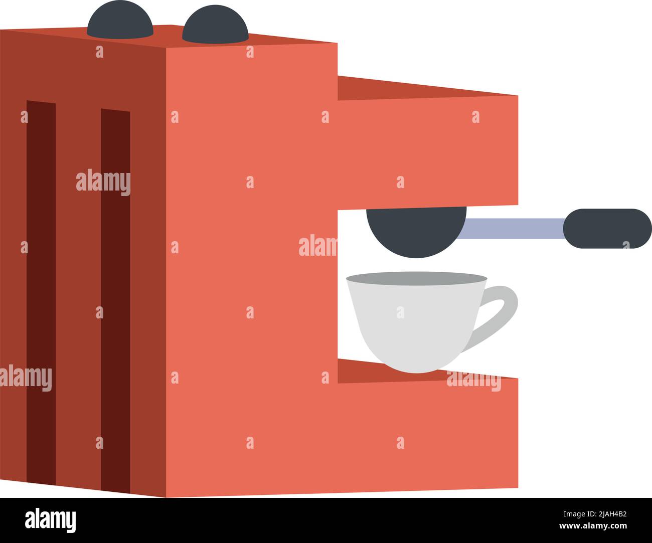 Coffee machine semi flat color vector object Stock Vector