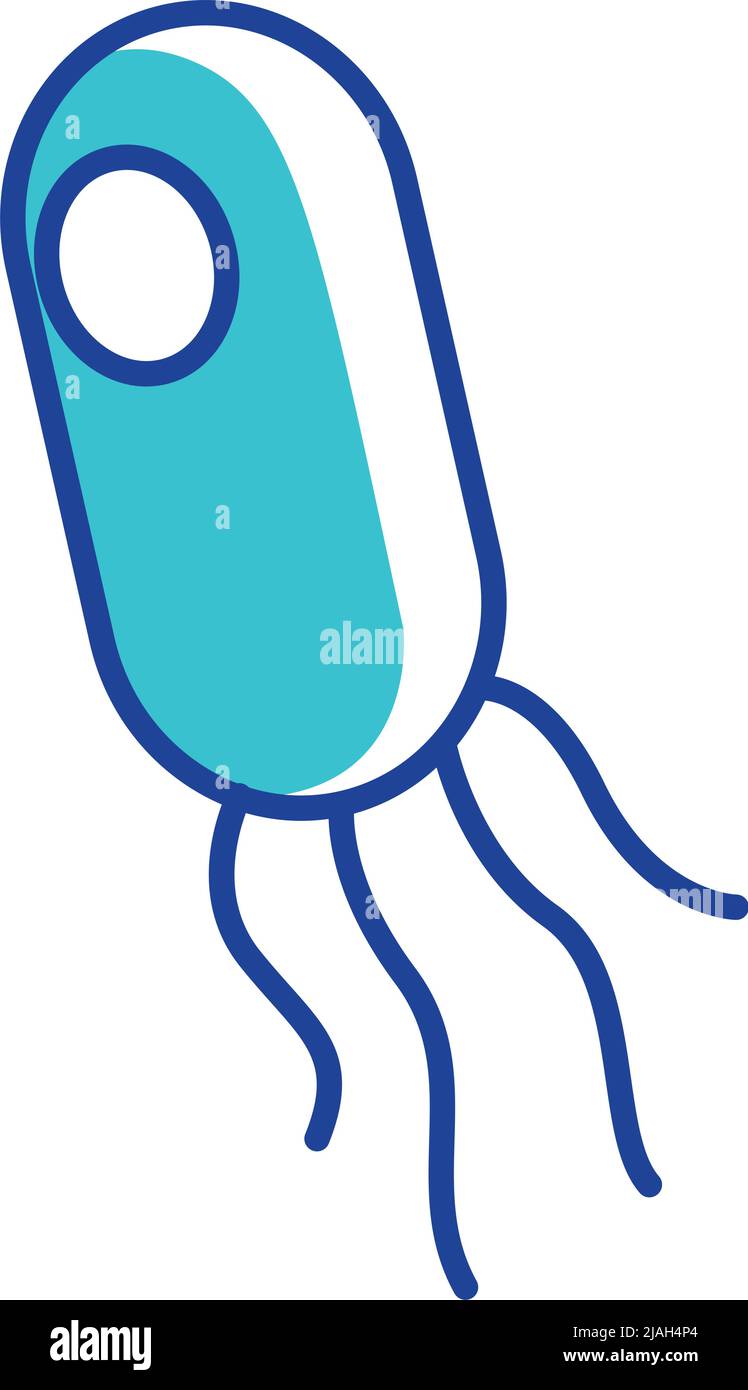 Bacterium semi flat color vector element Stock Vector