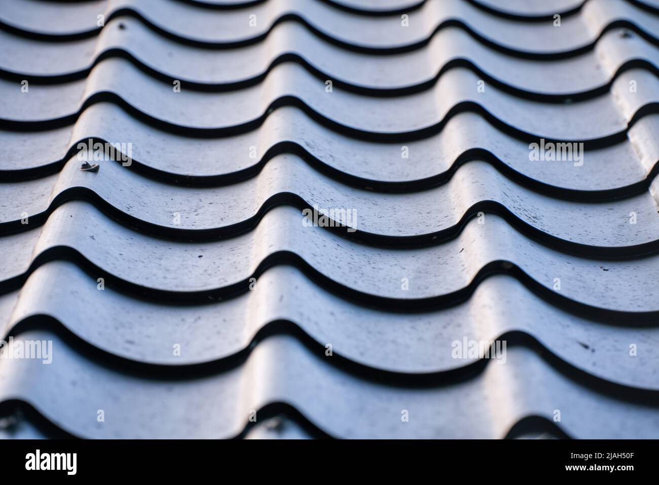 The tiled roof of an old Japanese house Stock Photo