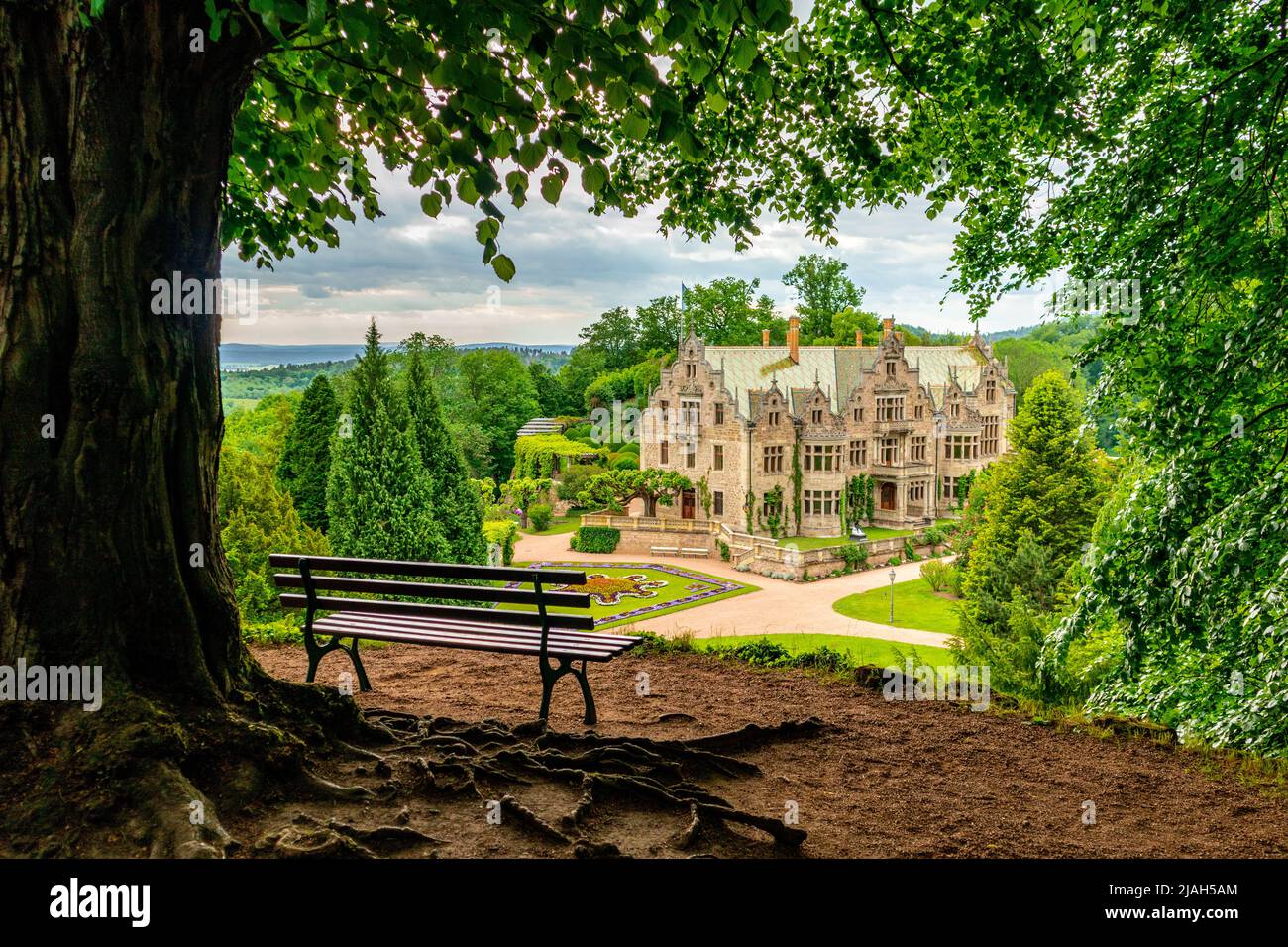 Summer walk in the beautiful Park in Altenstein near Bad Liebenstein ...