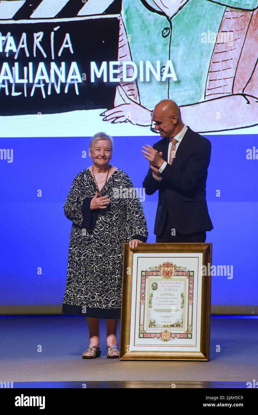 Sevilla, Spain. 30th May, 2022. Delivery of the Seville 2022 medals on the occasion of the day of San Fernando, patron saint of the city. Seville May 30, 2022. In picture: actress Maria Galiana Entrega de las medallas de Sevilla 2022 con motivo del día de San Fernando, patrón de la ciudad. Sevilla 30 de Mayo de 2022 843/Montse/Cordon Press Credit: CORDON PRESS/Alamy Live News Stock Photo